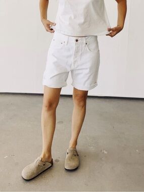 Hey Gang The Loose Denim Shorts White
